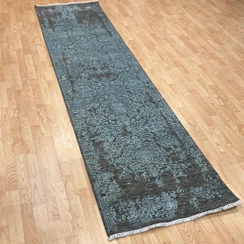 modern boho carpet designs-Kaoud Rugs 2.7X10.4 Runner CHARCOAL CONTEMP Area Rug