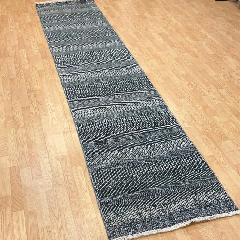 how to install carpet on concrete-Kaoud Rugs 2.7X12.2 Runner BLACK CONTEMP-HERING Area Rug