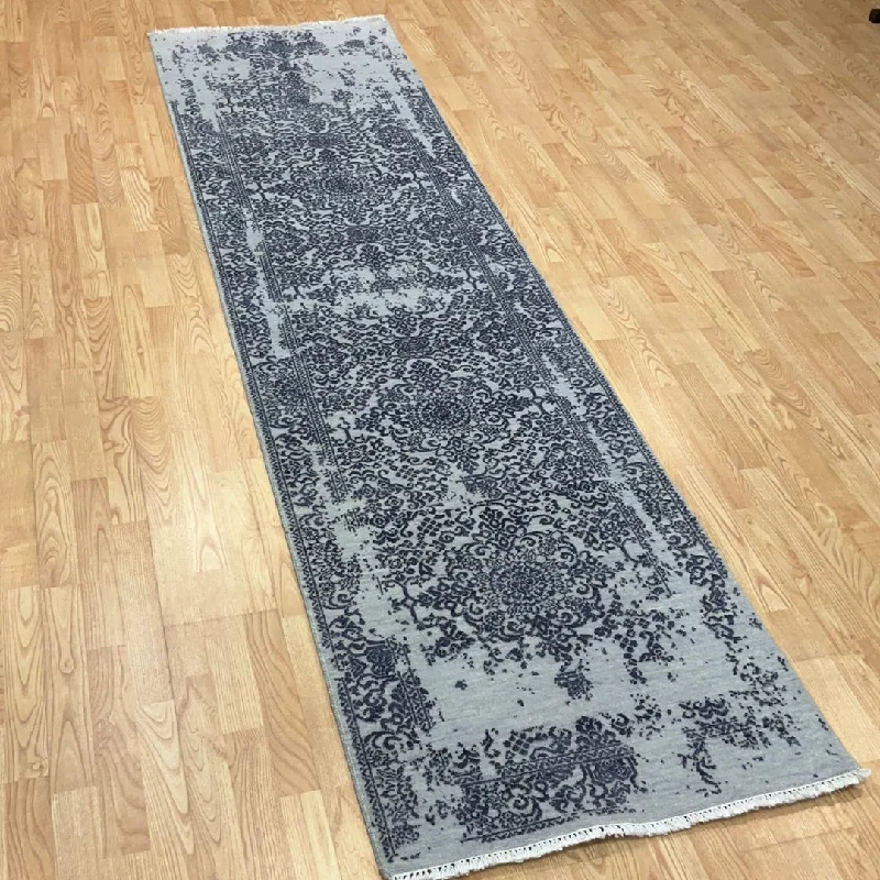 durable rugs for busy households-Kaoud Rugs 2.7X9.11 Runner SILVER CONTEMP Area Rug