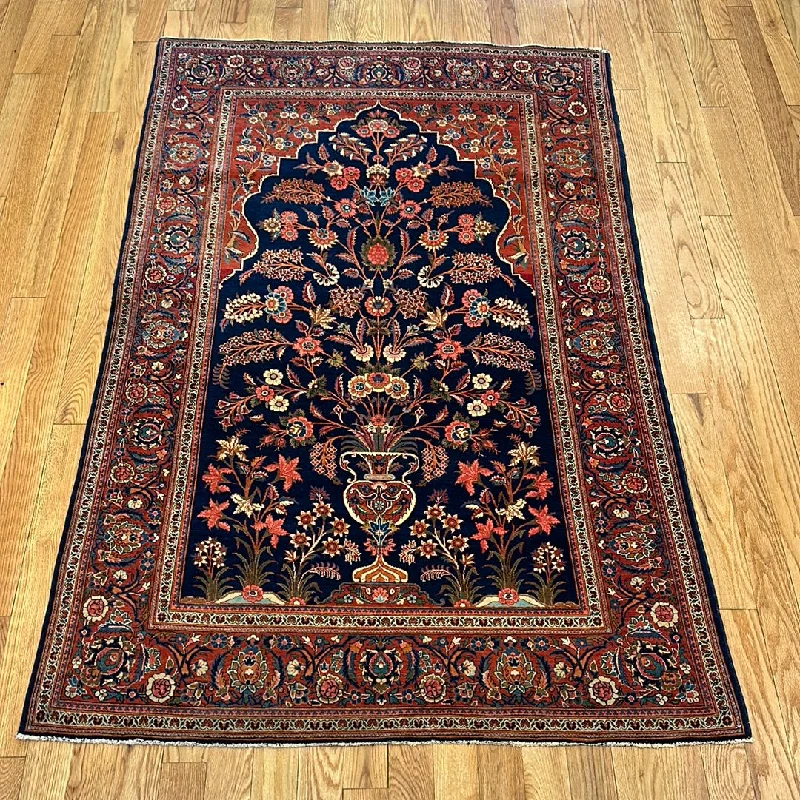 how to remove makeup from carpet-Kaoud Rugs 4.4X7.1 Rectangle NAVY KESHAN Area Rug