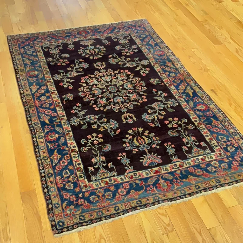 how to clean carpet with green cleaners-Kaoud Rugs 4.7X7.1 Rectangle PURPLE  Area Rug