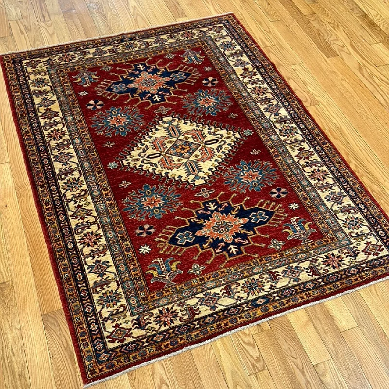 how to remove grease from carpet-Kaoud Rugs 4.9X6.7 Rectangle RED ANT. KAZAK Area Rug