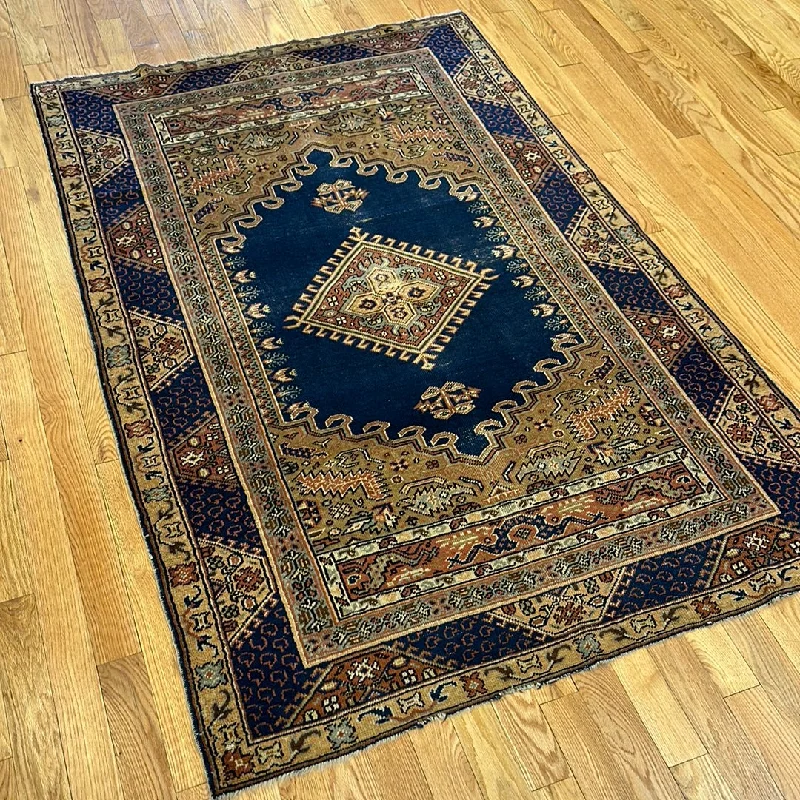 best carpet cleaners for pet stains-Kaoud Rugs 4.9X7.4 Rectangle NAVY OUSHAK Area Rug