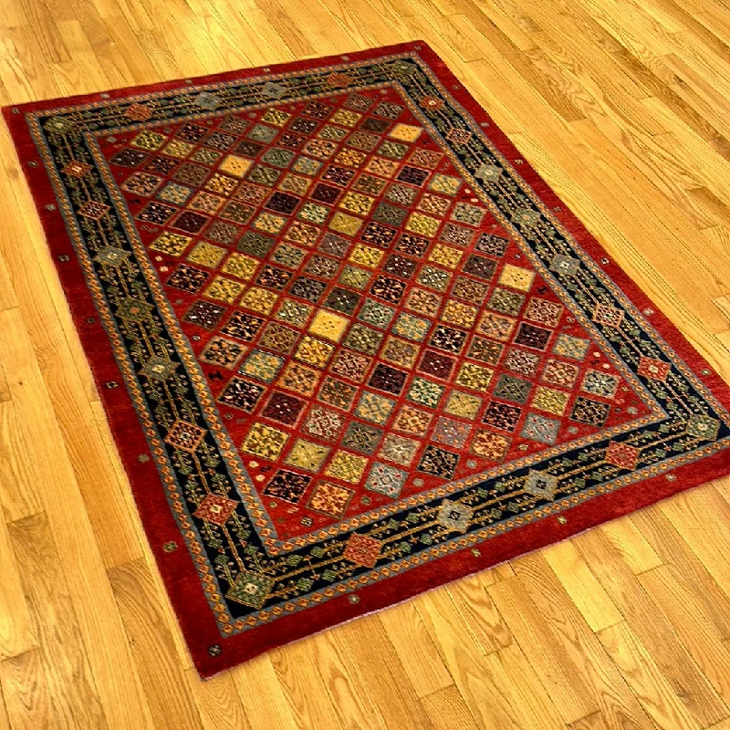 how to install carpet in attics-Kaoud Rugs 5X6.10 Rectangle BURGUNDY GABBEH Area Rug