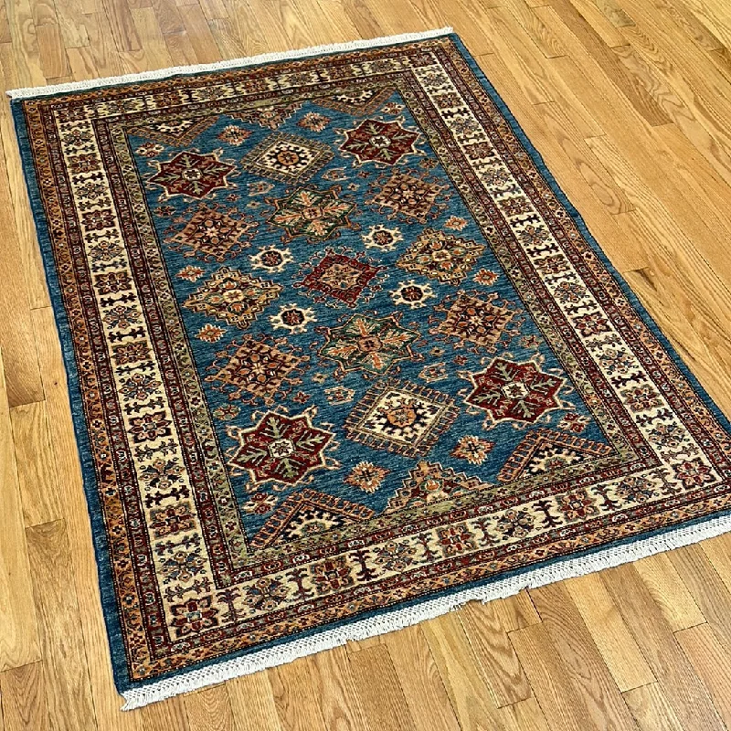 budget carpet cleaning machines-Kaoud Rugs 5X6.8 Rectangle LIGHT BLUE ANT. KAZAK Area Rug