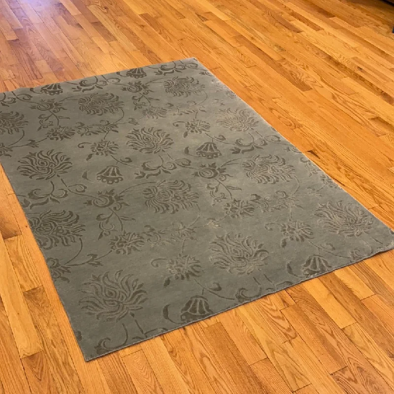 durable rugs for large homes-KAOUD RUGS 5X7 RECTANGLE GREY BLUE CONTEMPTIB AREA RUG