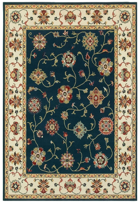 best carpet sweepers for allergies-Kashan 2336B Navy/ Ivory Rug