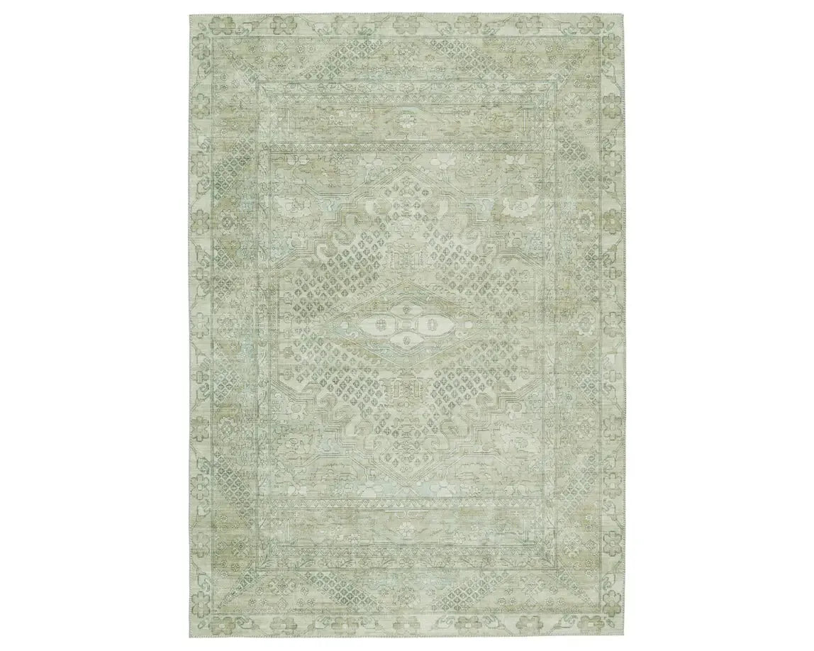 how to clean carpet with eco products-Keyara KNC03 Green/Taupe Rug