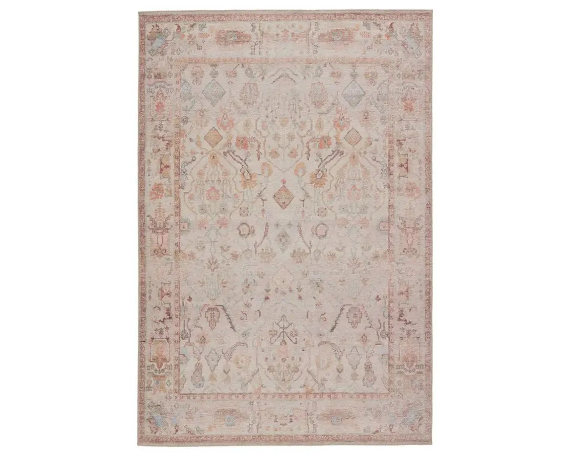 best carpet for basement flooring-Kindred KND11 Blush/Green Rug