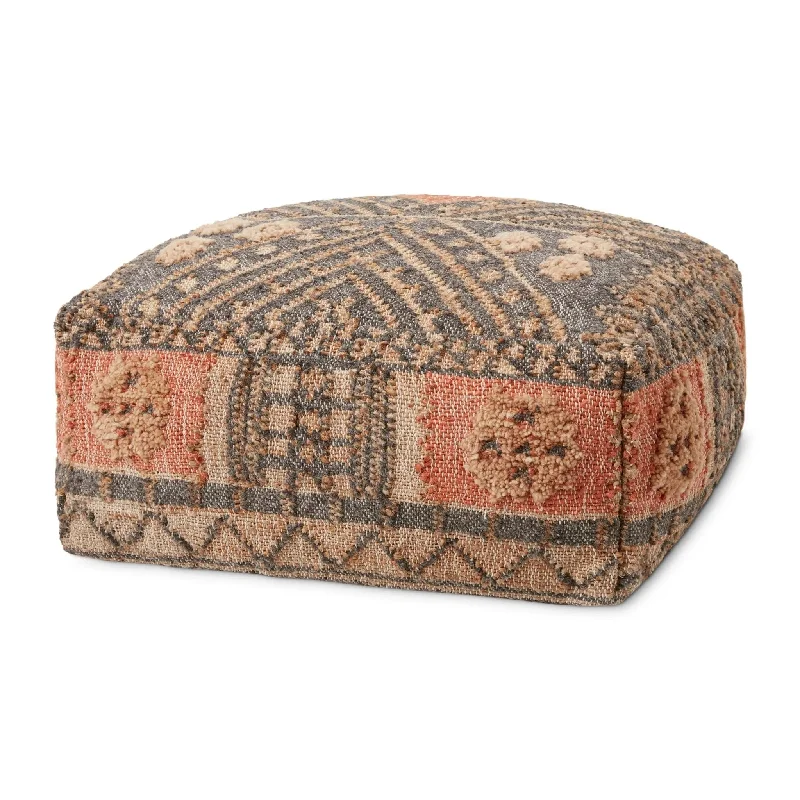 affordable carpet for home theaters-Loloi Lpf0017 Charcoal/Multi Pouf