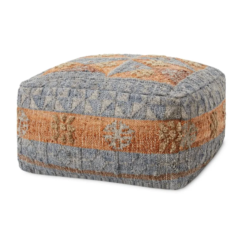 eco-friendly carpet maintenance hacks-Loloi Lpf0018 Blue/Multi Pouf