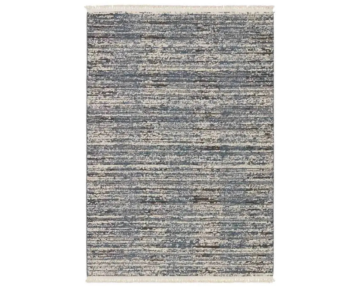 how to clean polyester rugs-Lore LRE03 Blue/Cream Rug