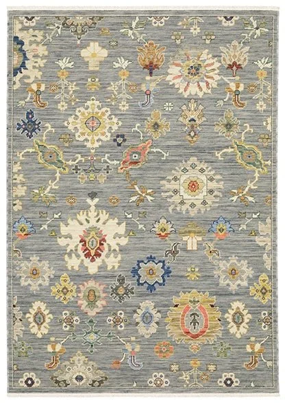 stylish rugs for outdoor decks-Lucca 5507E Grey/Multi Rug