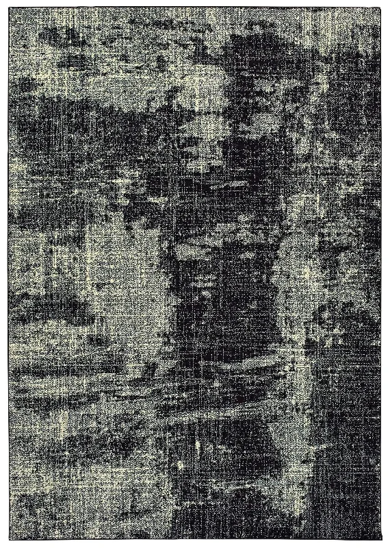 custom area rugs near me-Luna 1805K Black/ Ivory Rug