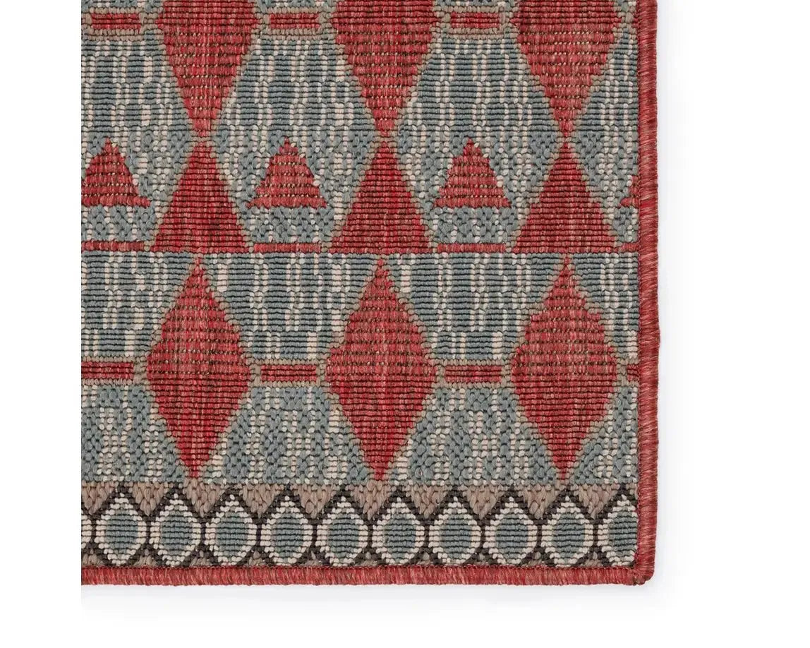 stylish rugs for modern offices-Mahaba MAH01 Red/Taupe Rug