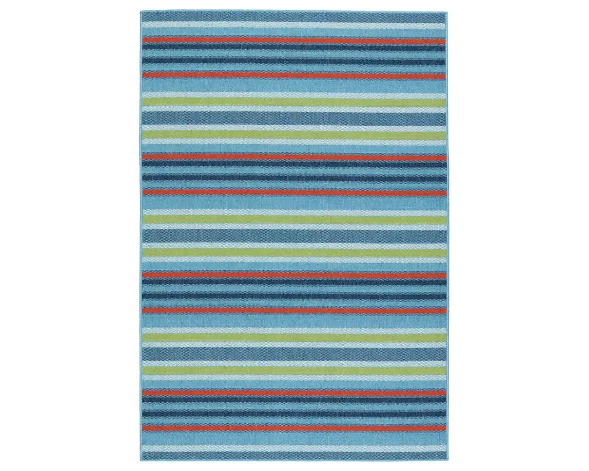 durable rugs for high traffic-Mahaba MAH10 Blue/Green Rug