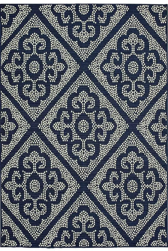 where to buy outdoor rugs-Marina 3804B Navy Ivory Rug