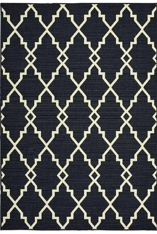 best carpet for small spaces-Marina 7763K Black Ivory Rug