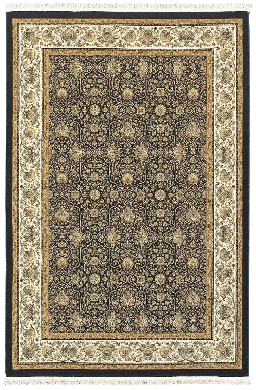 durable rugs for modern bedrooms-Masterpiece 1331B Navy/ Ivory Rug