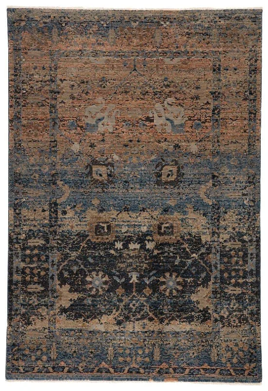 how to repair carpet holes naturally-Myriad MYD01 Dark Blue/Taupe Rug