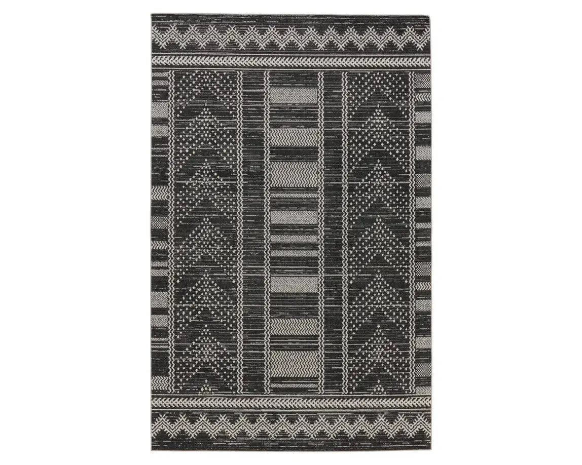 where to buy shaggy rugs-Nadine NDN02 Grey/Black Rug