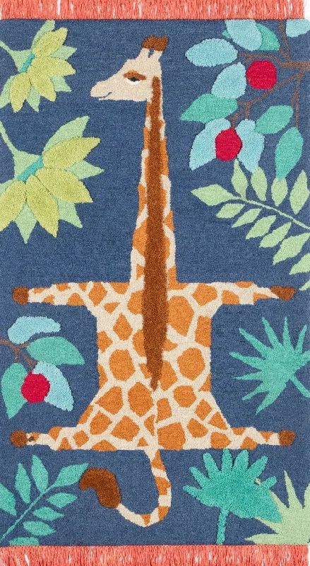 how to remove paint from rugs-Novogratz Atticus ATC-3 Giraffe Navy Rug