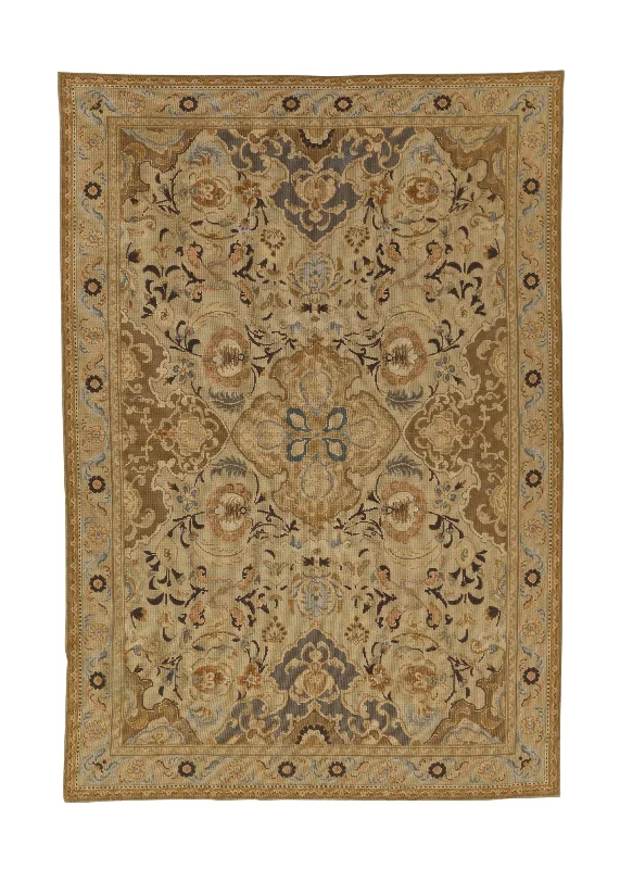 stylish rugs for open spaces-Oriental Rug Chinese Handmade Area Traditional 5'7"x8'5" (6x8) Whites/Beige Tapestry Design #33637