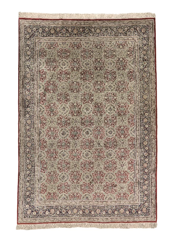 best rug cleaners for pet stains-Oriental Rug Chinese Handmade Area Traditional 6'0"x8'10" (6x9) Red Whites/Beige Floral Design #35541