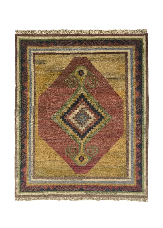 how to clean antique rugs-Oriental Rug Indian Handmade Area Tribal 7'9"x9'9" (8x10) Multi-color Yellow/Gold Geometric Design #35544