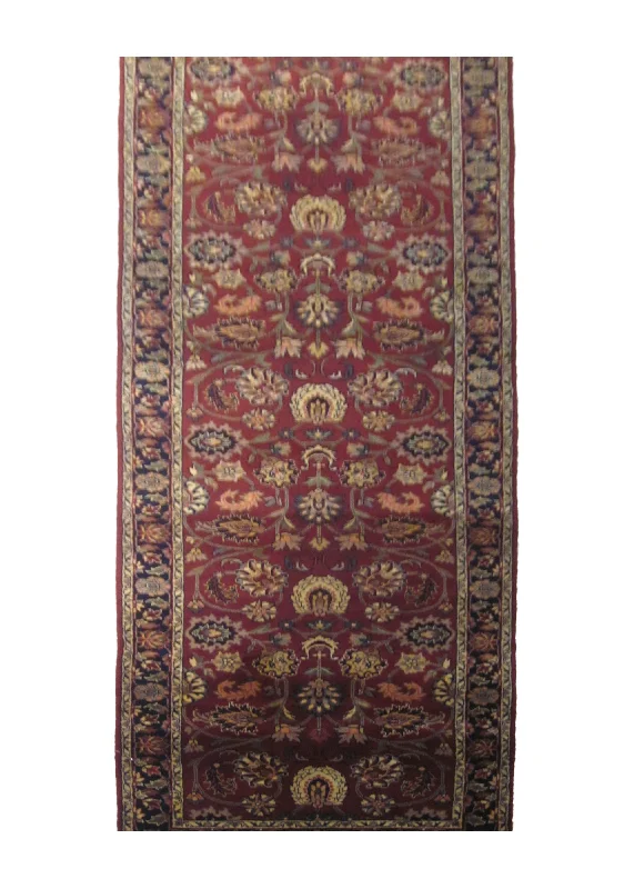 how to repair faded carpet-Oriental Rug Indian Handmade Runner Traditional 2'7"x10'0" (3x10) Red Blue Floral Design #A24843