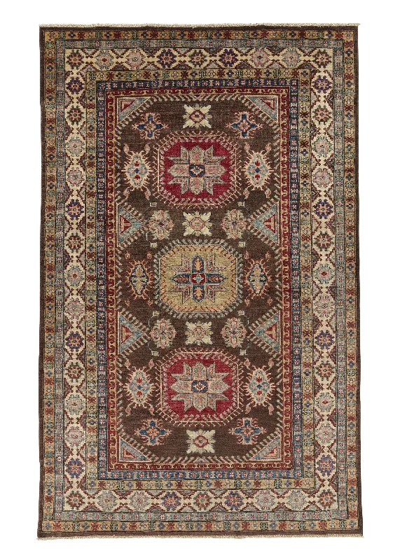 how to clean carpet with safe products-Oriental Rug Pakistani Handmade Area Transitional 5'10"x9'3" (6x9) Brown Yellow/Gold Kazak Design #33121