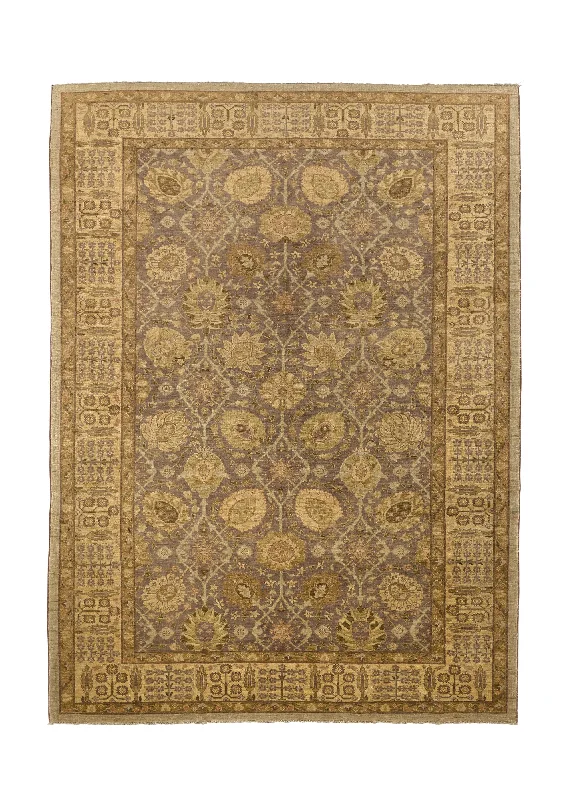 how to clean carpet with natural cleaners-Oriental Rug Pakistani Handmade Area Transitional 7'0"x9'6" (7x10) Gray Yellow/Gold Oushak Floral Design #22843