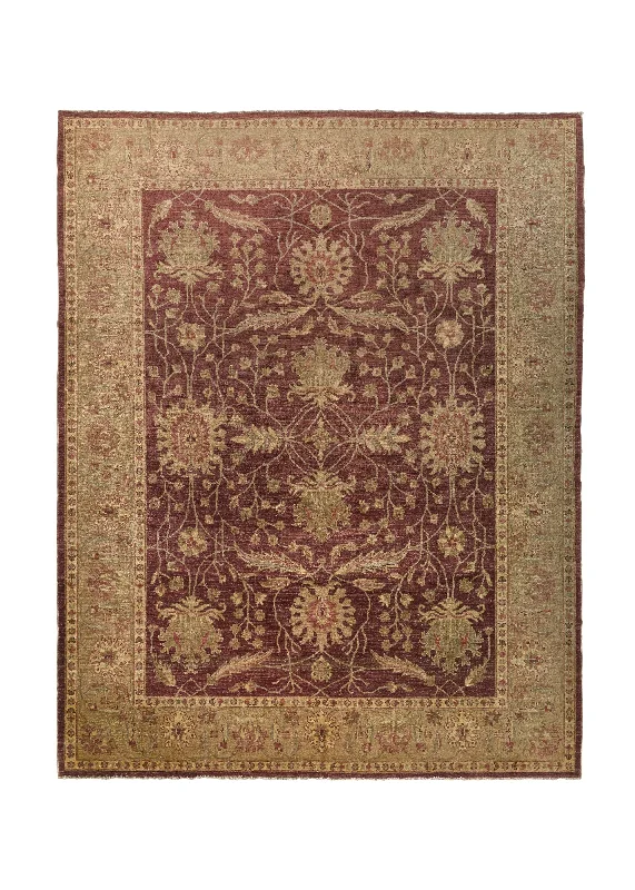 how to get gum off carpet-Oriental Rug Pakistani Handmade Area Transitional 8'0"x10'0" (8x10) Red Oushak Floral Design #33832