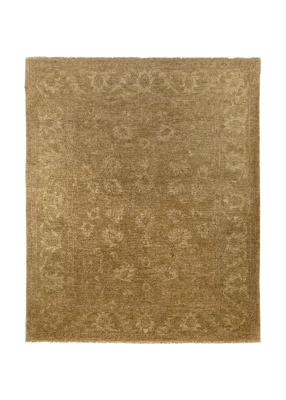 affordable rugs for outdoor decks-Oriental Rug Pakistani Handmade Area Transitional 8'0"x10'0" (8x10) Whites/Beige Yellow/Gold Oushak Floral Design #17415