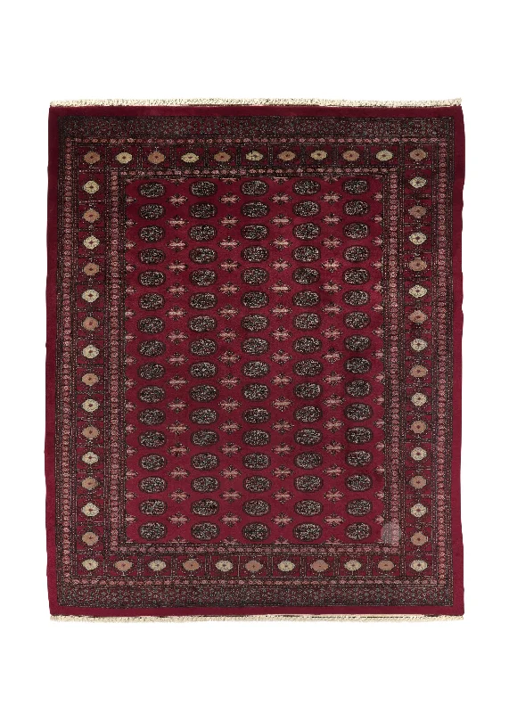 durable rugs for large homes-Oriental Rug Pakistani Handmade Area Tribal 8'4"x10'1" (8x10) Red Bokhara Design #33674