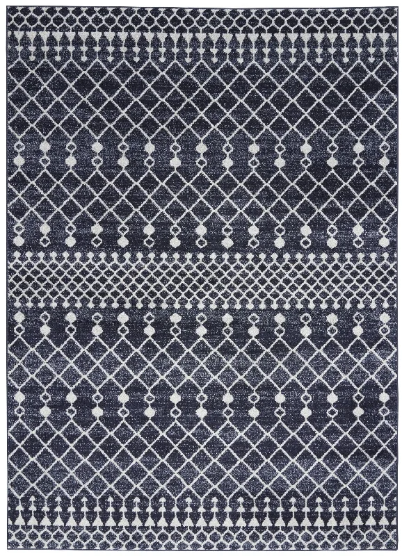 eco-friendly carpet cleaning ideas-Palermo PMR03 Navy/Grey Rug