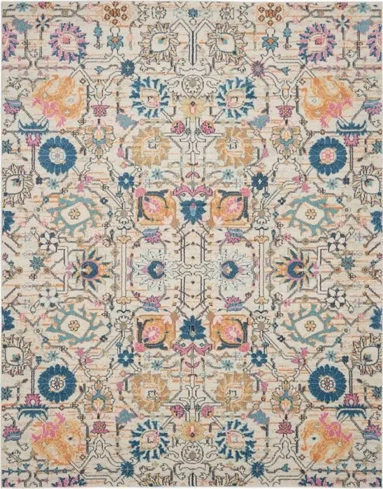 trendy geometric rug ideas-Passion PSN01 Ivory/Multi Rug