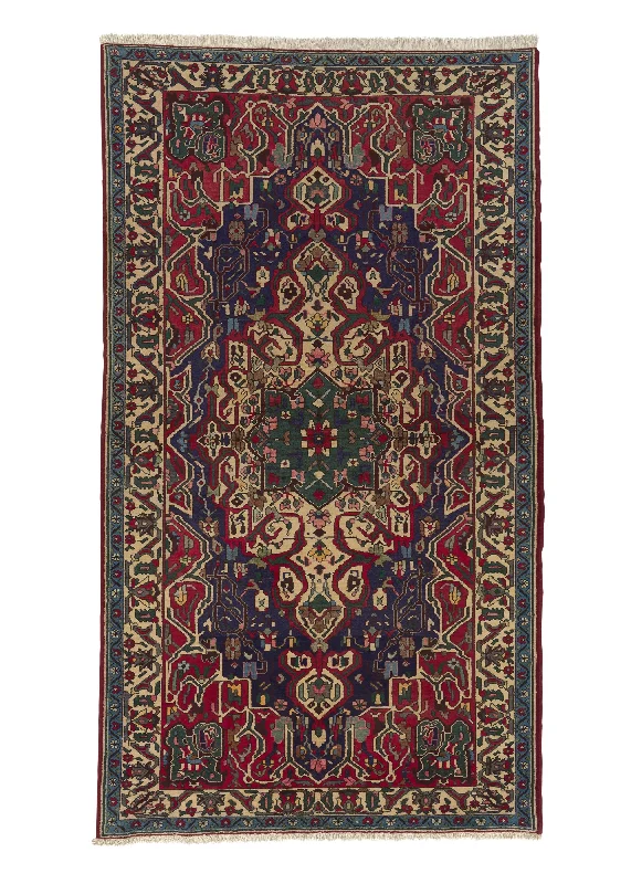 how to clean carpet naturally-Persian Rug Bakhtiari Handmade Area Tribal 5'5"x9'6" (5x10) Red Blue Gol Farang Floral Design #17704