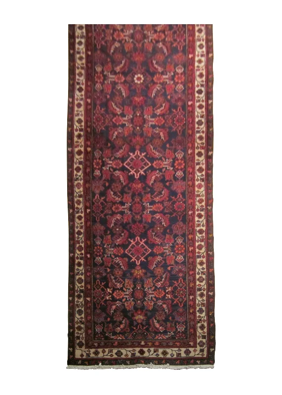 how to clean carpet with green cleaners-Persian Rug Hamadan Handmade Runner Tribal 3'3"x12'2" (3x12) Blue Red Geometric Design #A23879