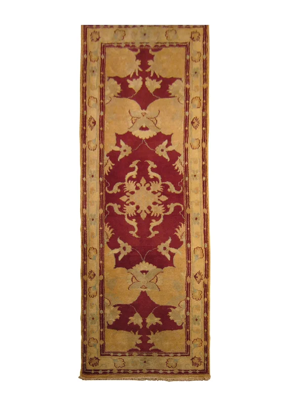 affordable carpet for pet rooms-Persian Rug Mahal Handmade Runner Tribal 3'0"x10'0" (3x10) Red Whites/Beige Floral Design #A23868