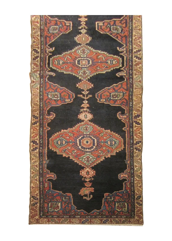 how to repair carpet discoloration naturally-Persian Rug Mahal Handmade Runner Tribal 3'4"x16'1" (3x16) Blue Red Open Field Design #A23906