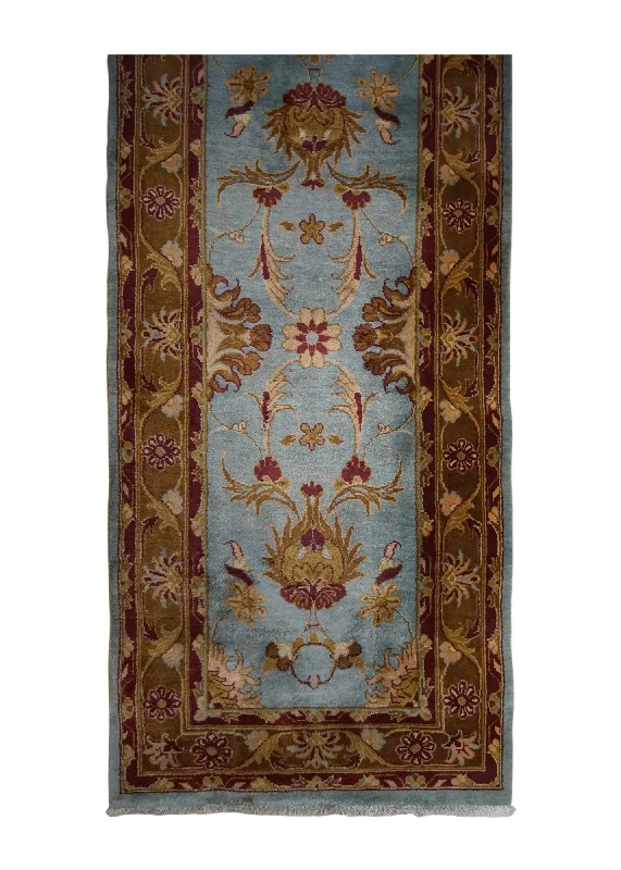 best rugs for tile protection-Persian Rug Mahal Handmade Runner Tribal 2'11"x6'9" (3x7) Blue Brown Floral Design #A23862