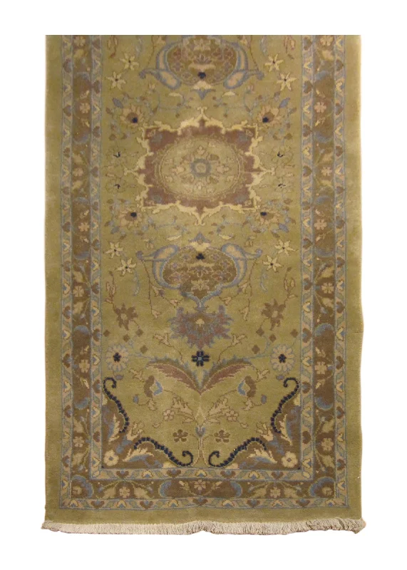 stylish rugs for large apartments-Persian Rug Mahal Handmade Runner Tribal 2'9"x6'7" (3x7) Green Brown Floral Design #A23861