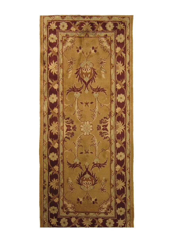 modern geometric carpet patterns-Persian Rug Mahal Handmade Runner Tribal 3'0"x6'8" (3x7) Whites/Beige Red Floral Design #A23918