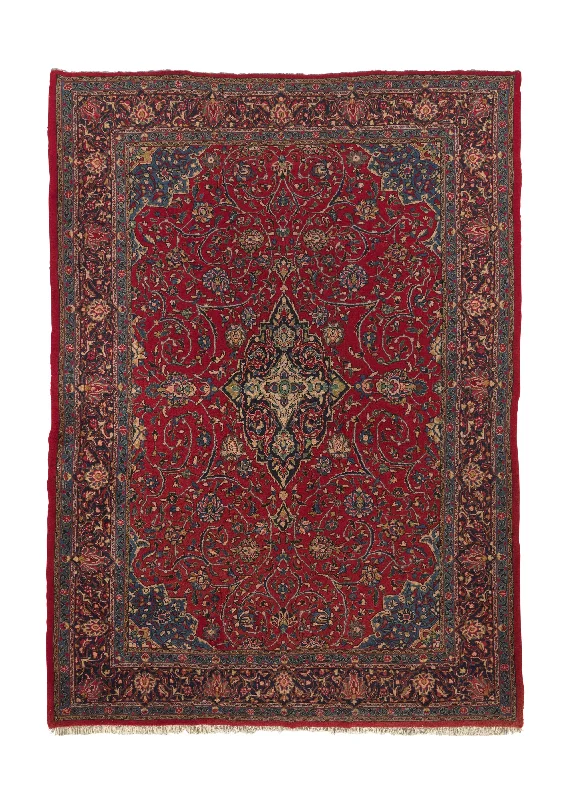 cheap area rugs for living room-Persian Rug Sarouk Handmade Area Traditional 8'0"x11'0" (8x11) Red Floral Design #11320