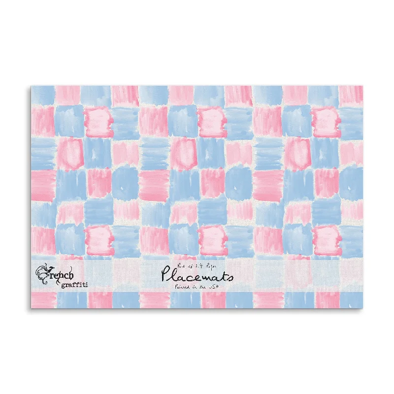 diy-seasonal-craft-ideas-Pink and Blue Checks Paper Placemat