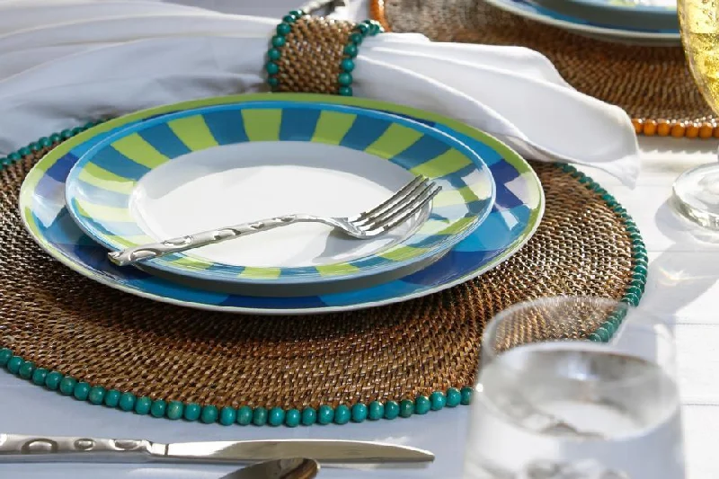 best-home-comfort-ideas-Placemat with Beads Seagreen Set of 4 pcs