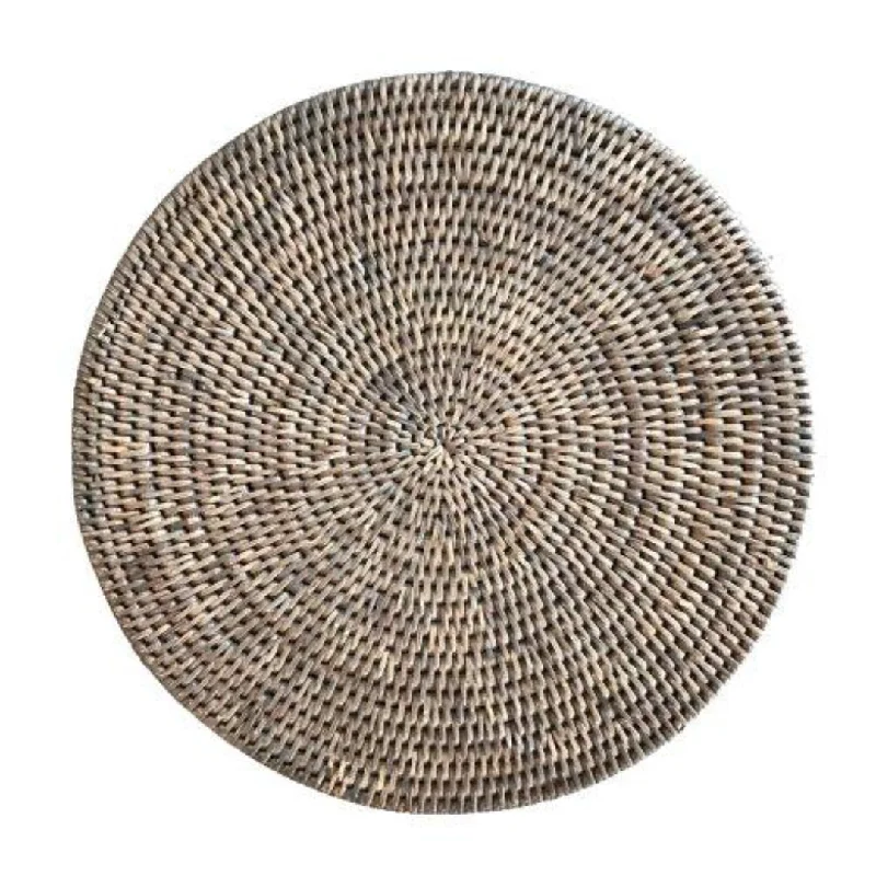 top-eco-friendly-fashion-tips-Round Rattan Placemat | Old Grey