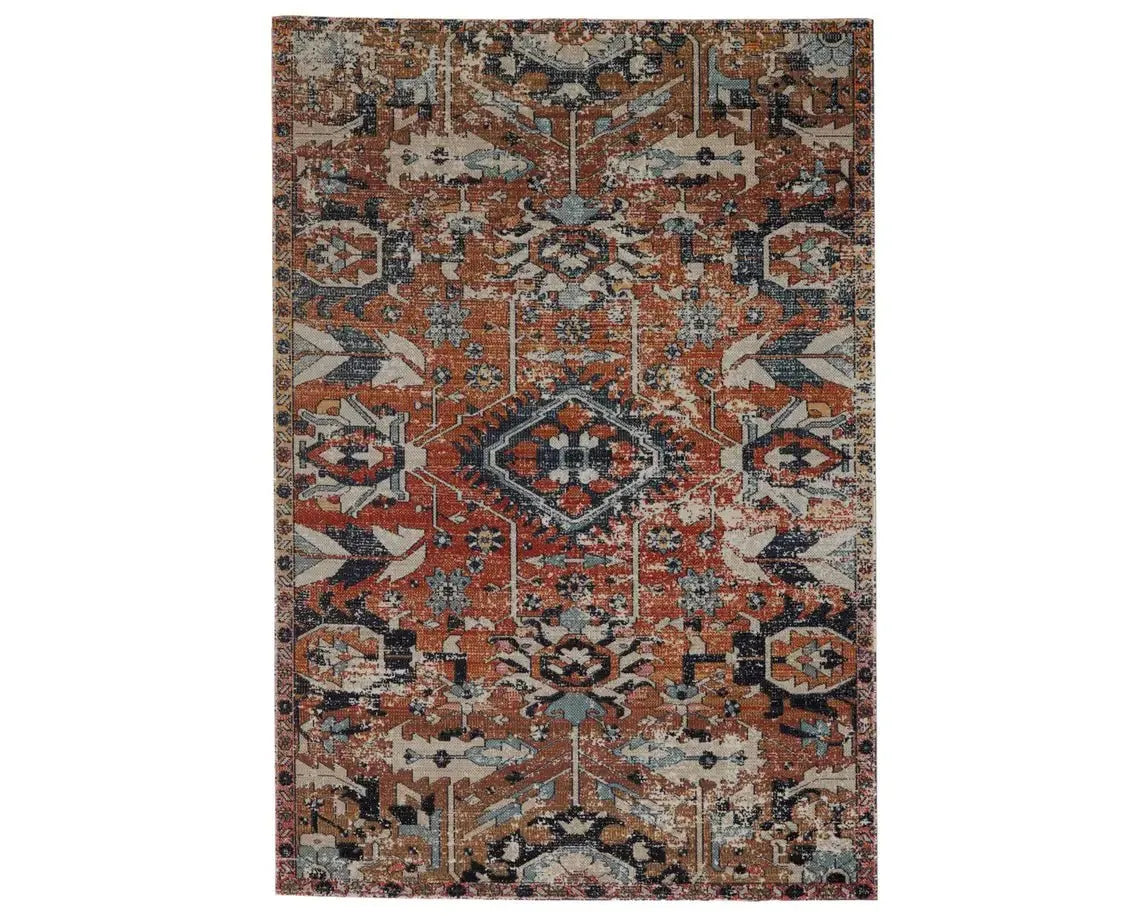 eco-friendly rug cleaning methods-Polaris POL27 Orange/Blue Rug