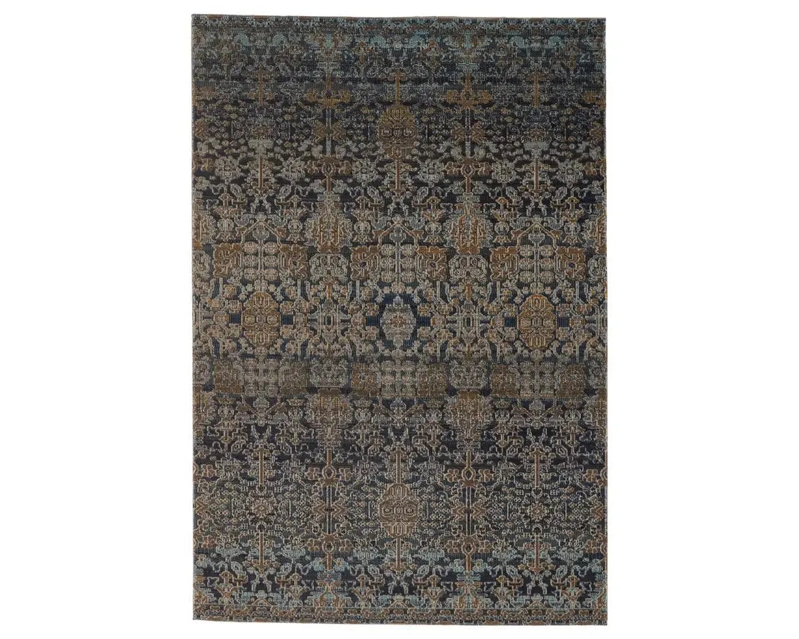 stylish outdoor carpet options-Polaris POL31 Blue/Yellow Rug